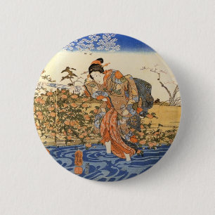 Badge Rond 5 Cm Trois femmes japonaises