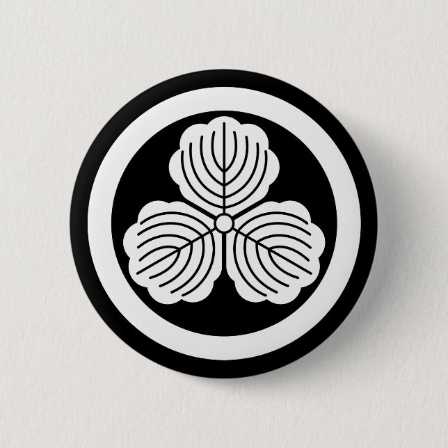 Badge Rond 5 Cm Trois feuilles de chêne en cercle (Devant)