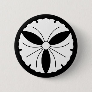 Badge Rond 5 Cm Trois feuilles de ginkgo