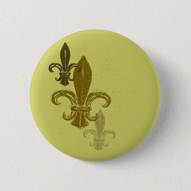 Badge Rond 5 Cm Trois Fleur De Lis (Devant)