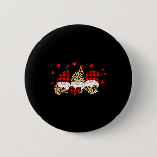 Badge Rond 5 Cm Trois Gnomes Tenant des Cœurs Léopard Joyeuse Sain