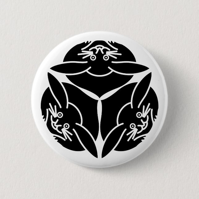 Badge Rond 5 Cm Trois lapins (Devant)