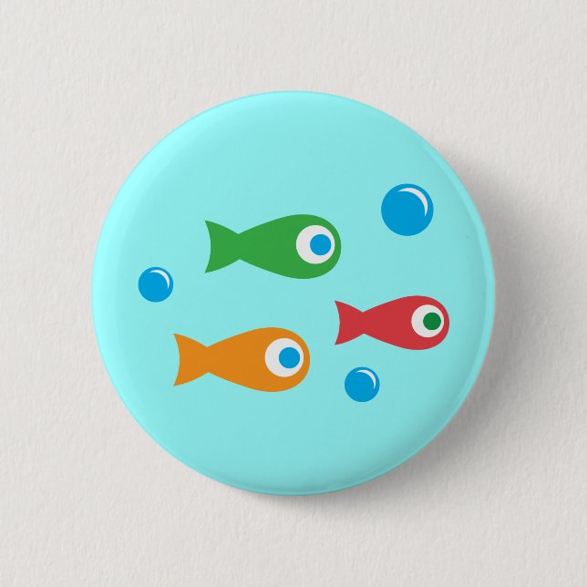 Badge Rond 5 Cm Trois poissons mignons (Devant)