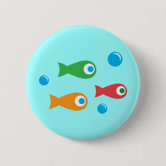 Badge Rond 5 Cm Trois poissons mignons