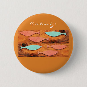 Badge Rond 5 Cm Trois poissons Motif Thunder_Cove