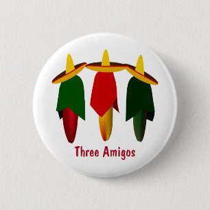 Badge Rond 5 Cm Trois Poivrons Chauds Amigos