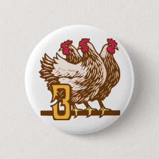 Badge Rond 5 Cm Trois poules françaises