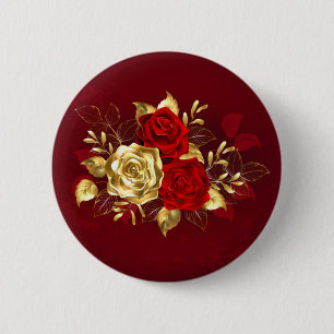 Badge Rond 5 Cm Trois Roses de bijoux