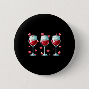 Badge Rond 5 Cm Trois verres de vin Saint-Valentin couple drôle Dr