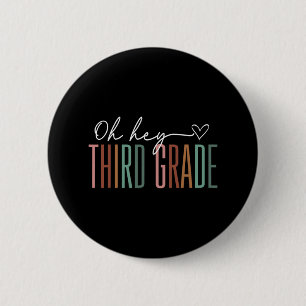 Badge Rond 5 Cm Troisième année Oh hé rétro rentrée scolaire 3e an