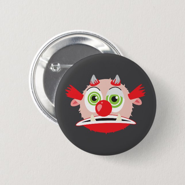 Badge Rond 5 Cm troll clown (Devant & derrière)