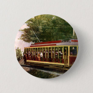 Badge Rond 5 Cm Trolley Électrique de Voyage et Transport Anciens