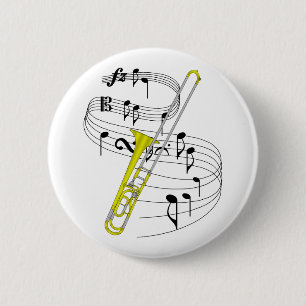 Badge Rond 5 Cm Trombone