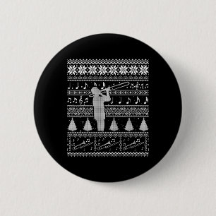 Badge Rond 5 Cm Trombone Chemise de Noël laide drôle Nd Pull