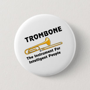 Badge Rond 5 Cm Trombone intelligent