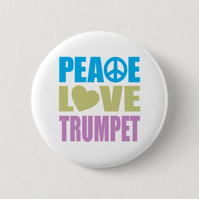 Badge Rond 5 Cm Trompette d'amour de paix (Devant)