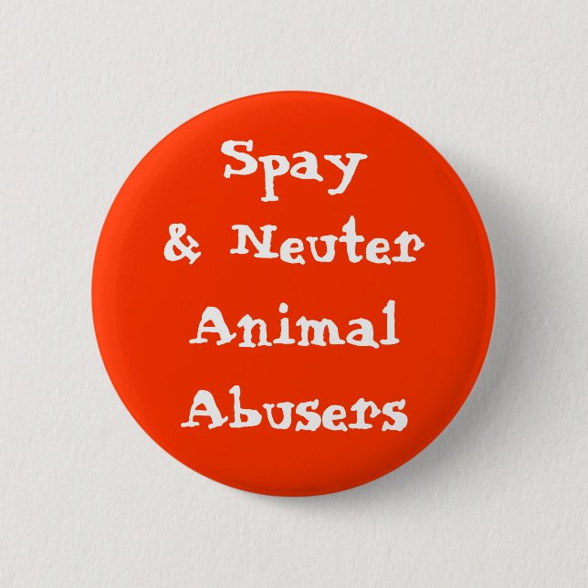 Badge Rond 5 Cm Trompeurs animaux neutres de Spay& (Devant)