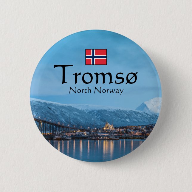 Badge Rond 5 Cm Tromso Norvège Souvenir (Devant)