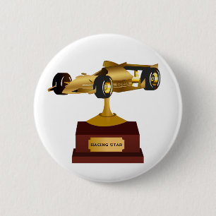 Badge Rond 5 Cm Trophée de voiture Golden Race