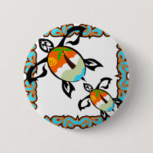 Badge Rond 5 Cm Tropical-copie-tortue