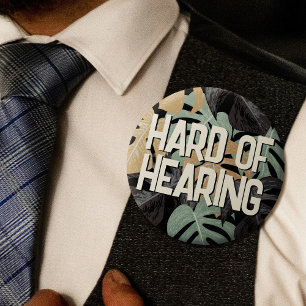 Badge Rond 5 Cm Tropical Green Feuilles Brown Texte difficile à en