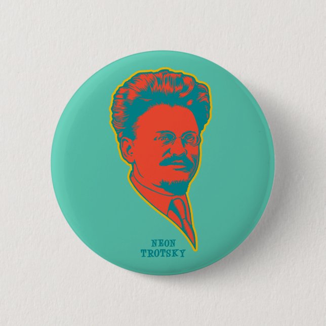 Badge Rond 5 Cm Trotsky au néon (Devant)