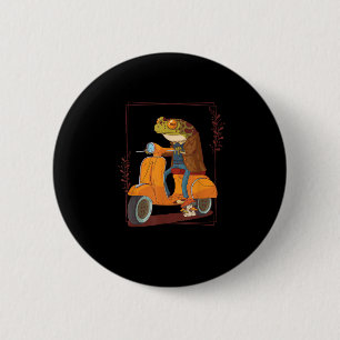 Badge Rond 5 Cm Trottinette Grenouille Champignon Goblincore Acadé