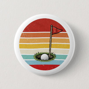 Badge Rond 5 Cm Trou de balle de golf vintage