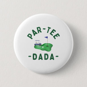 Badge Rond 5 Cm Trou Par Tee Dada Dans Un Parent De Golf Qui Corre