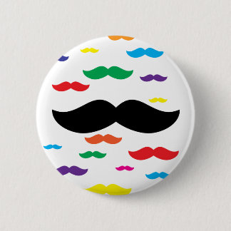 Badge Rond 5 Cm troupeau d'ARC-EN-CIEL de moustache