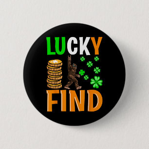 Badge Rond 5 Cm Trouve Chanceux Bigfoot Joyeux St Patricks Day Che