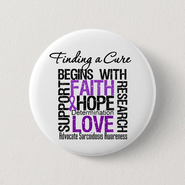 Badge Rond 5 Cm Trouver un remède pour la sarcoïdose (Devant)
