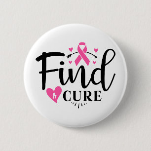Badge Rond 5 Cm Trouver un remède Sensibilisation au cancer du sei