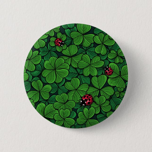 Badge Rond 5 Cm Trouvez le trèfle chanceux (Devant)
