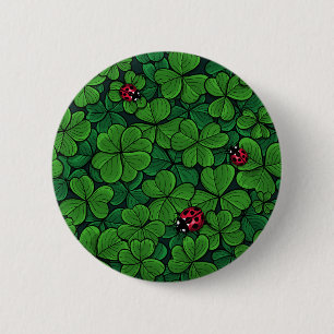 Badge Rond 5 Cm Trouvez le trèfle chanceux
