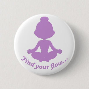 Badge Rond 5 Cm Trouvez votre bouton de flux (violet)