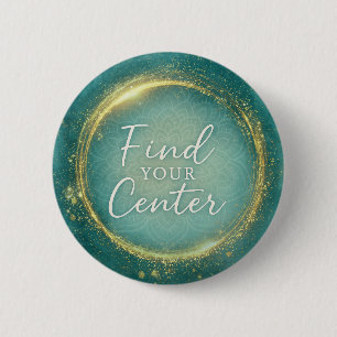Badge Rond 5 Cm Trouvez Votre Centre Mandala Aquarelle Spirituel