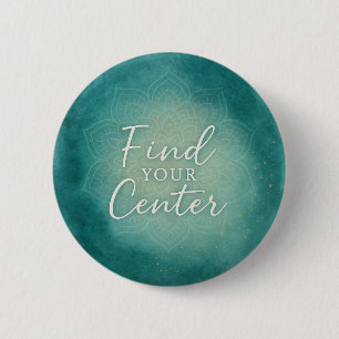 Badge Rond 5 Cm Trouvez Votre Centre Mandala Aquarelle Spirituel