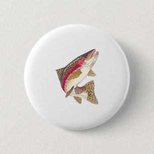 BADGE ROND 5 CM TRUITE ARC-EN-CIEL