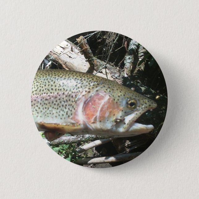 Badge Rond 5 Cm Truite arc-en-ciel (Devant)