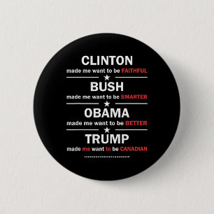 Badge Rond 5 Cm Trump 2020 Funny Clinton Bush Obama Trump Canadien