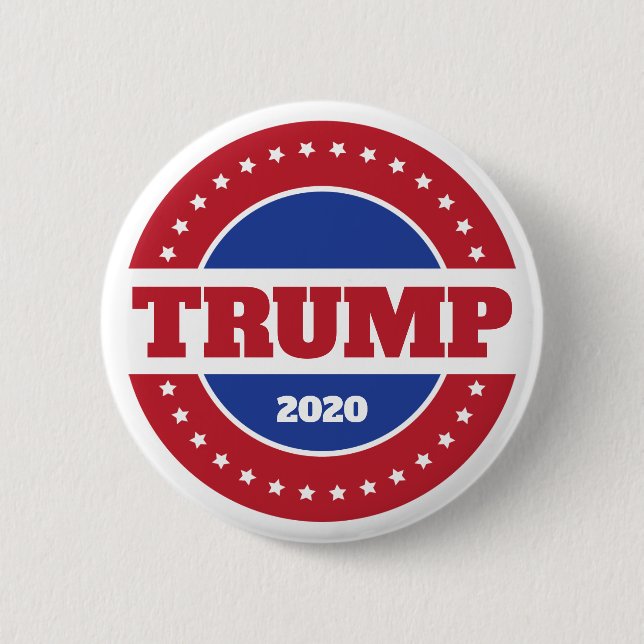 Badge Rond 5 Cm Trump 2020 rouge blanc et bleu (Devant)
