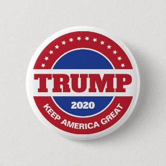 Badge Rond 5 Cm Trump 2020 rouge blanc et bleu
