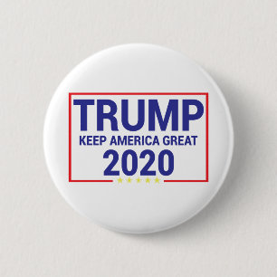 Badge Rond 5 Cm Trump 2020, Trump 2020 Gardez l'Amérique grande