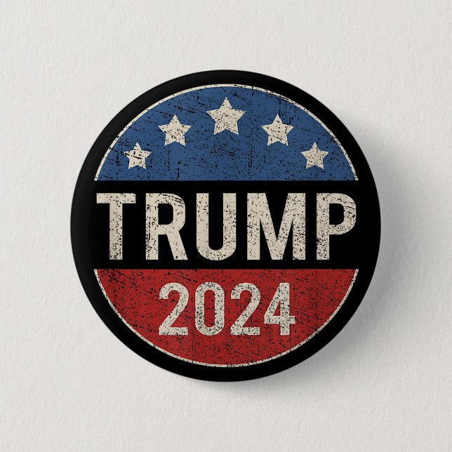 Badge Rond 5 Cm Trump 2024 - Campagne rétro - Élection du présiden (Devant)
