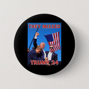 Badge Rond 5 Cm Trump 2024 disparu - Maga politique patriotique