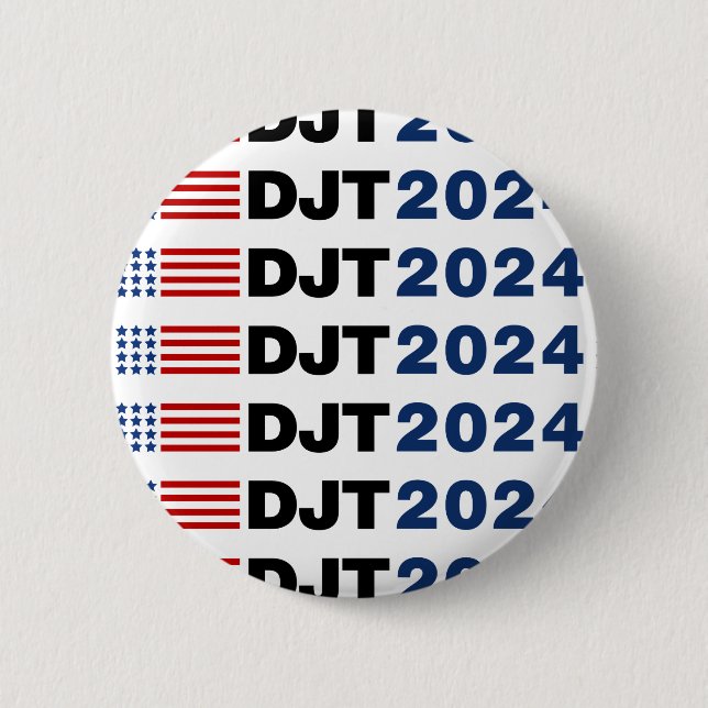 Badge Rond 5 Cm Trump 2024 DJT (Devant)