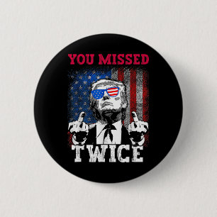 Badge Rond 5 Cm Trump 2024 Drapeau américain que vous avez manqué