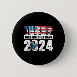 Badge Rond 5 Cm Trump 2024 - Drapeau de l'Amérique 4 juillet Trum