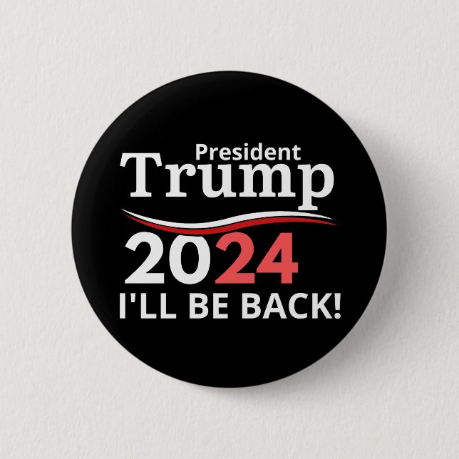 BADGE ROND 5 CM TRUMP 2024 - JE REVIENDRAI ! (Devant)